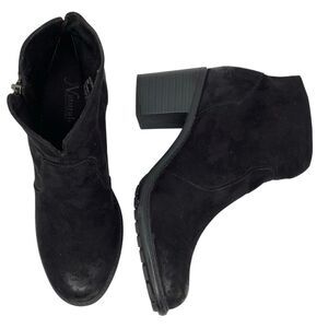 Natural Reflections Faux Black Leather Women’s Zip Up Ankle Boots Moto Sz 8M